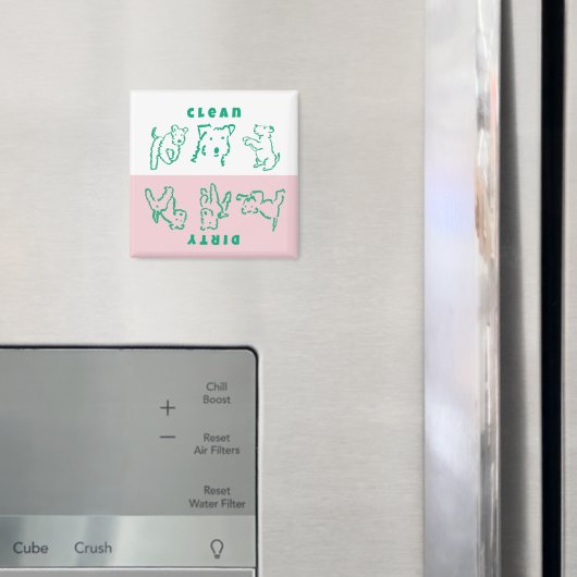 Fox Terrier Clean Dirty Dishwasher Magnet マグネット (インサイチュ (冷蔵庫))