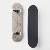 Fox Terrier Personalized Name Skateboard スケートボード (正面)