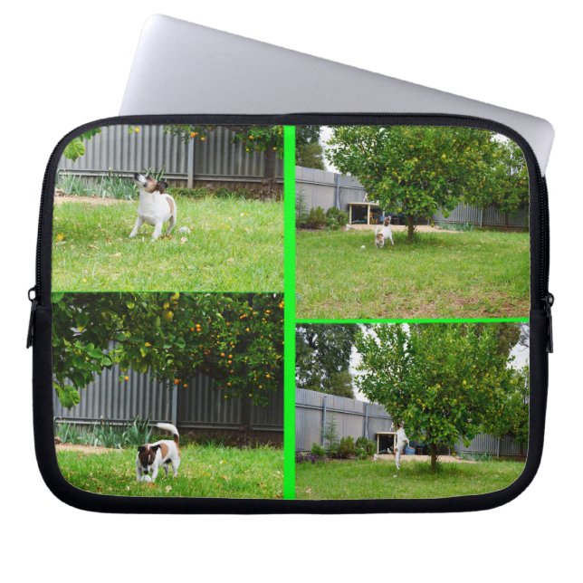 Fox Terrier, Photo Collage 10inch Laptop Sleeve. ラップトップスリーブ (正面)