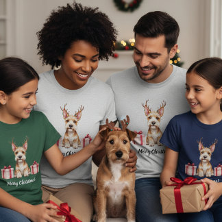 Fox Terrier Reindeer Tシャツ
