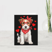 Fox Terrier Valentines Day Wirehaired Dog Lover He カード (正面)