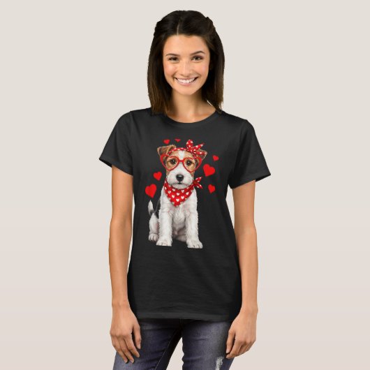 Fox Terrier Valentines Day Wirehaired Dog Lover He Tシャツ (正面フル)