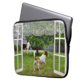 Fox Terriers Play Outside My Window, Laptop Sleeve ラップトップスリーブ (正面左)