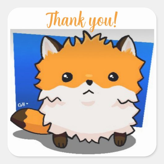 Fox thank you スクエアシール (正面)