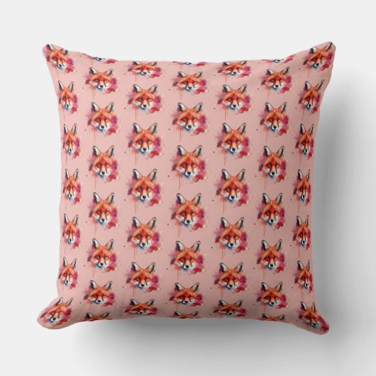Fox Throw Pillow クッション (正面)