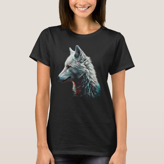 Fox White  Animal Fox 1 Tシャツ (正面)