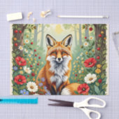 Fox Wildflower Forest Illustration 薄葉紙 (クラフト)