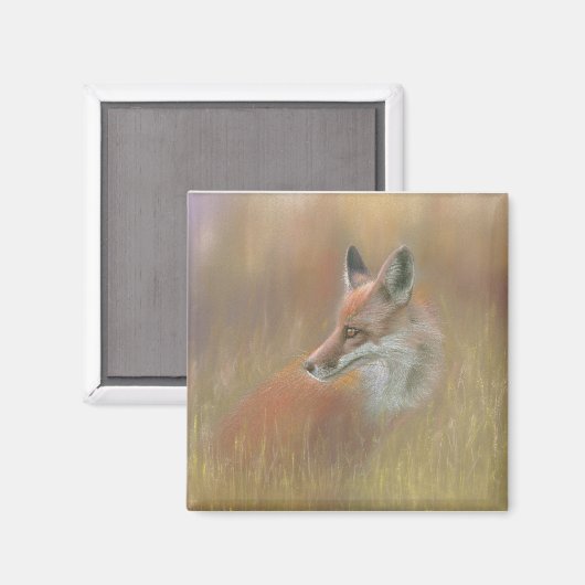 Fox wildlife magnet.  マグネット (正面/裏面)