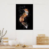 Fox with Berries and Bees- Giclee Print from ポスター (キッチン)