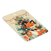 Fox with Christmas Tree and Gifts マグネット (右側)