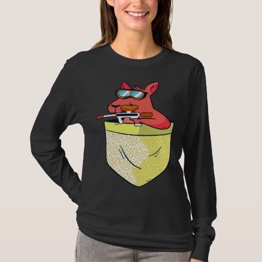 Fox With Marker In The Chest Pocket  Fox Paintball Tシャツ (正面)