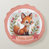 Fox With Name Typography ラウンドクッション (裏面)