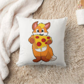 Fox with Pizza クッション (ブランケット)
