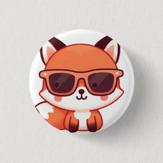 fox with sunglasses 缶バッジ