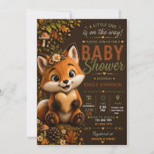 Fox Woodland Baby Shower Invitation 招待状 (正面)
