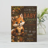Fox Woodland Baby Shower Invitation 招待状 (スタンド正面)