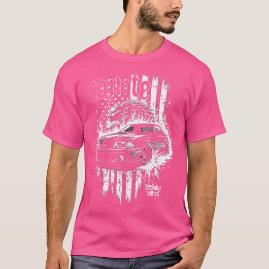 Foxbody国家コヨーテ50キツネ体スタンUsa国旗 Tシャツ (正面)