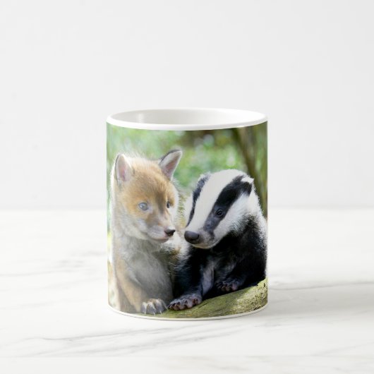 Foxcub & Badger Cute! コーヒーマグカップ (中央)