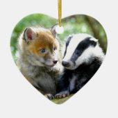 Foxcub & Badger Cute! セラミックオーナメント (正面)