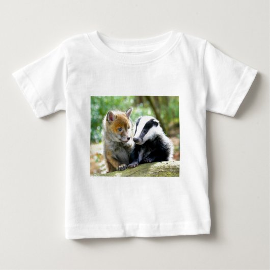 Foxcub & Badger Cute! ベビーTシャツ (正面)