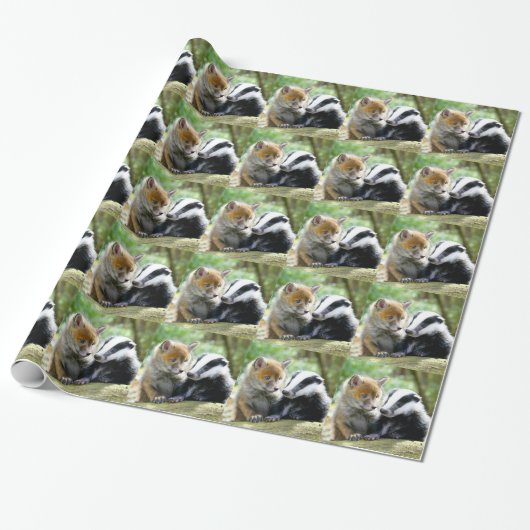 Foxcub & Badger Cute! ラッピングペーパー (アンロールド)