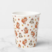 Foxes and Owl Woodland Fall Kids Birthday 紙コップ (裏面)