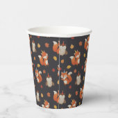 Foxes and Owl Woodland Fall Kids Birthday  紙コップ (右)