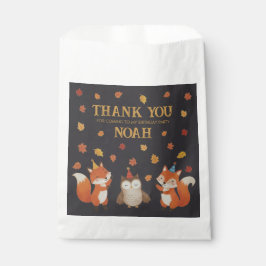Foxes and Owl Woodland Fall Kids Birthday Party フェイバーバッグ