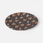 Foxes and Owl Woodland Fall Kids Birthday Party ペーパープレート (アングル)