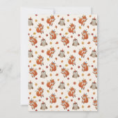 Foxes and Owl Woodland Fall Kids Birthday Party 招待状 (裏面)