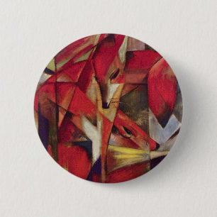 Foxes by Franz Marc, Vintage Abstract Cubism Art 缶バッジ