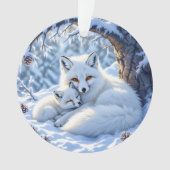 Foxes Themed Personalized Christmas オーナメント (正面)