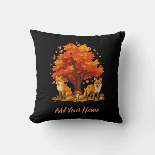 Foxes Throw Pillow クッション (正面)