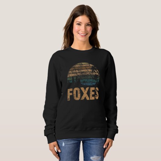 Foxes Vintage Sunset Distressed スウェットシャツ (正面フル)