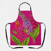 foxglobe foxglove花プリント エプロン (正面)