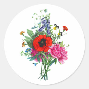 Foxgloveの花束、PoppyとPeonie by Prevost ラウンドシール