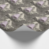 Foxgloveの部分的な色の花の黒と白 ラッピングペーパー (角)