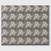 Foxgloveの部分的な色の花の黒と白 ラッピングペーパー (フラット)