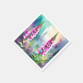 Foxgloveフローラ抽象芸術水色 スタンダードカクテルナプキン (角)