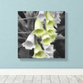 Foxglove花の部分色 キャンバスプリント (インサイチュ (ウッドフロア))