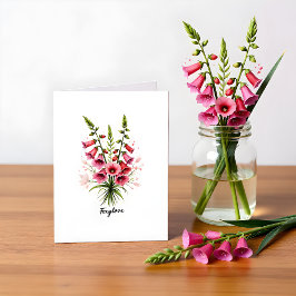 Foxglove Floral Blank Note Card ノートカード