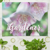 Foxglove Flowers Floral Pink Garden Personalized キッチンタオル (折り畳み)