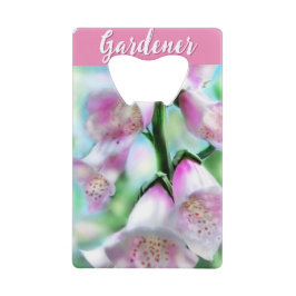 Foxglove Flowers Floral Pink Garden Personalized クレジットカード栓抜き