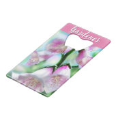 Foxglove Flowers Floral Pink Garden Personalized クレジットカード栓抜き (裏面アングル)