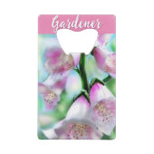 Foxglove Flowers Floral Pink Garden Personalized クレジットカード栓抜き (裏面)