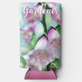 Foxglove Flowers Floral Pink Garden Personalized スリム缶クーラー