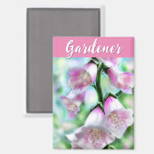 Foxglove Flowers Floral Pink Garden Personalized マグネット (正面/裏面)