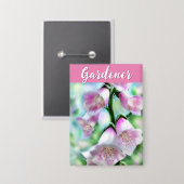 Foxglove Flowers Floral Pink Garden Personalized 缶バッジ (正面/裏面)