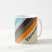 Foxglove Rust Stripes with Name コーヒーマグカップ (正面右)