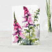 Foxglove - Watercolor flowers カード (正面)